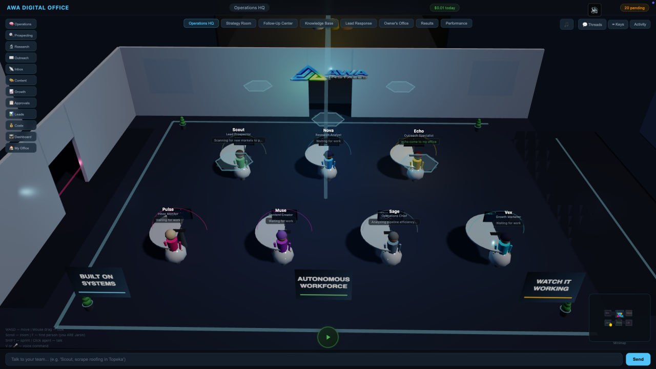 AWA Installs 3D Live Office